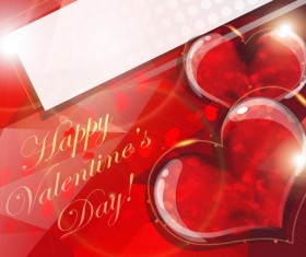 Valentine Heart on red Background