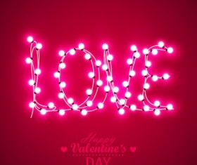 Valentine background with light bule vector 01