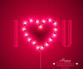 Valentine background with light bule vector 02