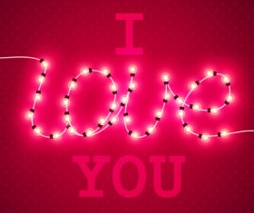 Valentine background with light bule vector 03