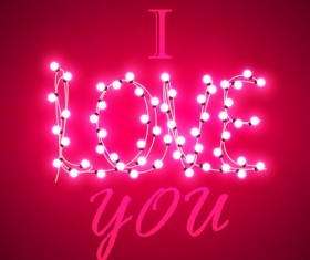 Valentine background with light bule vector 04