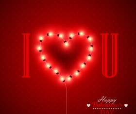 Valentine background with light bule vector 05