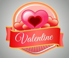Valentine badge with love vector