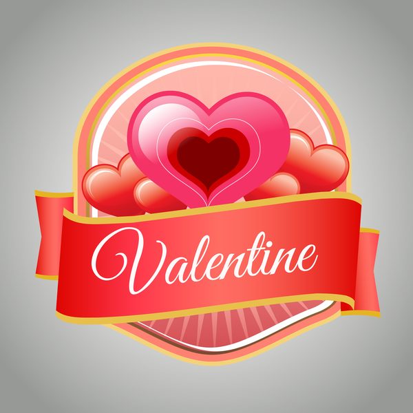 Valentine badge with love vector