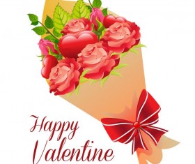 Valentine bouquet flower vector