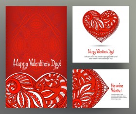 Valentine day card template vector kit 01