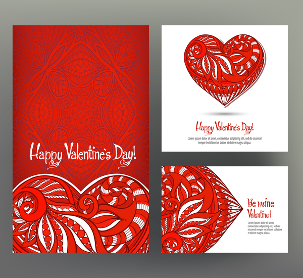 Valentine day card template vector kit 01