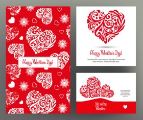 Valentine day card template vector kit 02