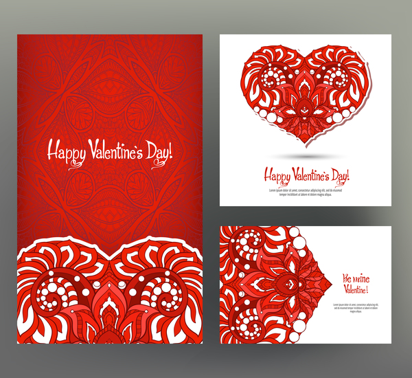 Valentine day card template vector kit 07