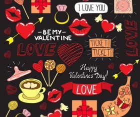 Valentine decorative vectors illustration set