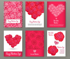 Valentine flyer with brochure cover template vector 01