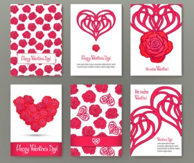 Valentine flyer with brochure cover template vector 02