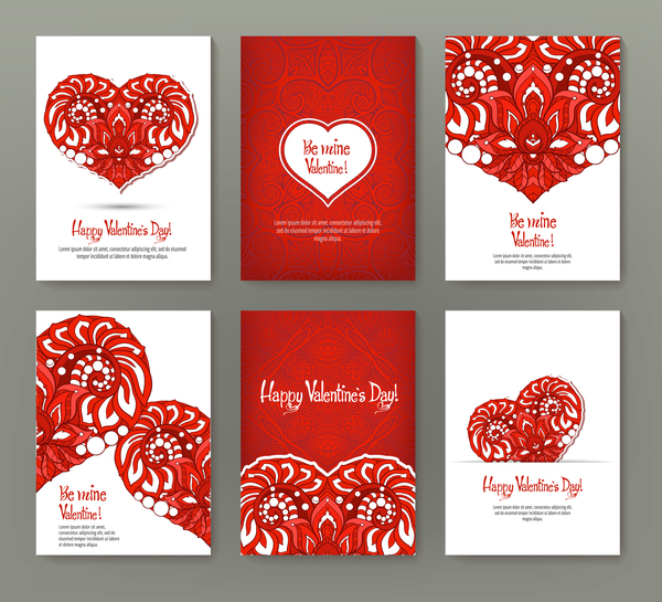 Valentine flyer with brochure cover template vector 03