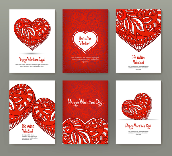 Valentine flyer with brochure cover template vector 04
