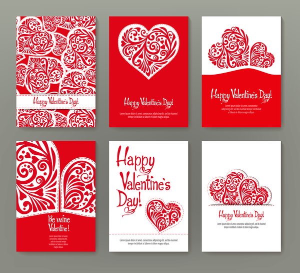 Valentine flyer with brochure cover template vector 05
