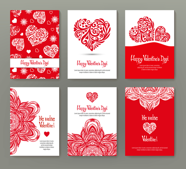 Valentine flyer with brochure cover template vector 06