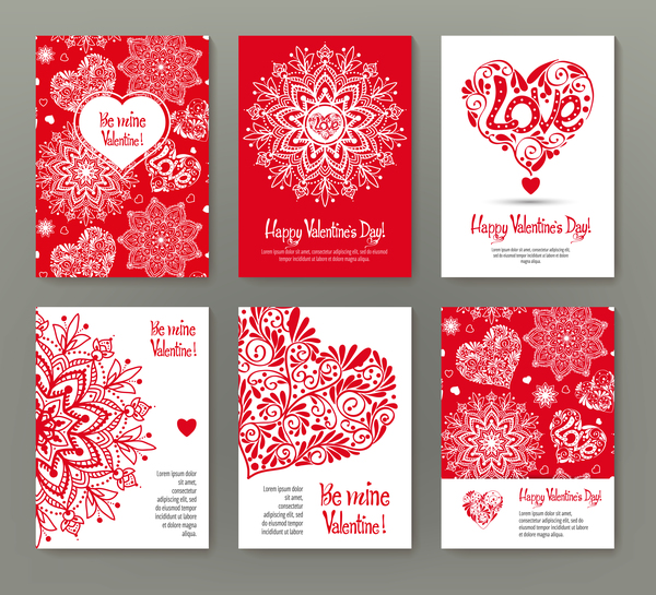 Valentine flyer with brochure cover template vector 07