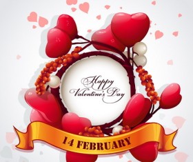 Valentine frame with heart background vector