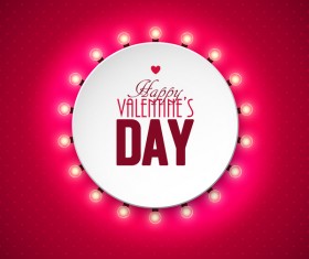 Valentine light bulb frame design vector 04