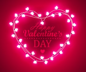 Valentine light bulb frame design vector 05