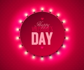 Valentine light bulb frame design vector 08