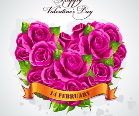 Valentine rose lebel vector material 01