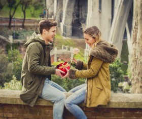 Valentines Day gift to girlfriend Stock Photo 01