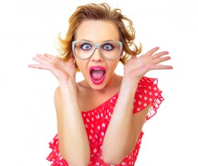 Various Funny expressions woman Stock Photo 01