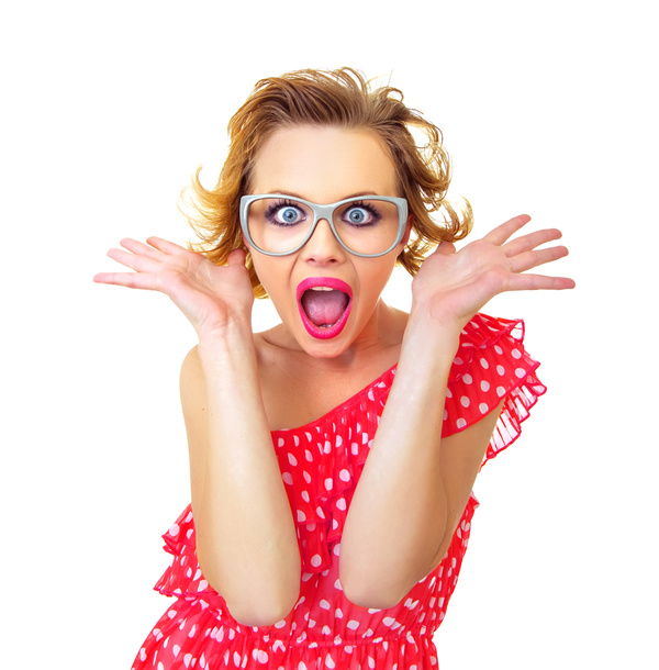Various Funny expressions woman Stock Photo 01