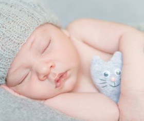 Various sleeping position cute baby Stock Photo 01