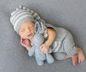 Various sleeping position cute baby Stock Photo 06