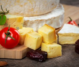 Vegetables and cheese on the desktop Stock Photo