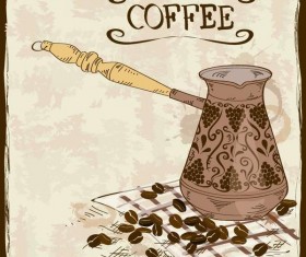 Vintage coffee poster template design vector 03