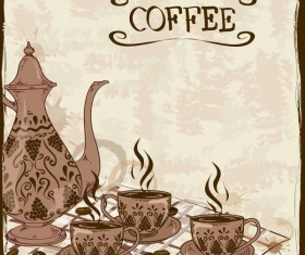Vintage coffee poster template design vector 05