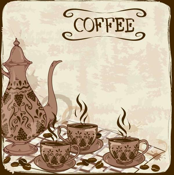 Vintage coffee poster template design vector 05