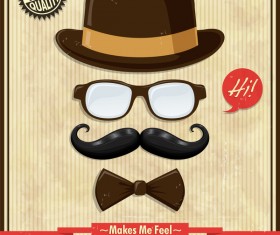 Vintage hipster poster template vector
