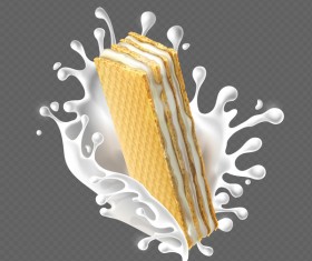 Wafer biscuits with cream vector material