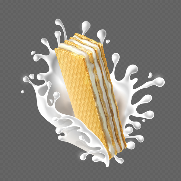 Wafer biscuits with cream vector material