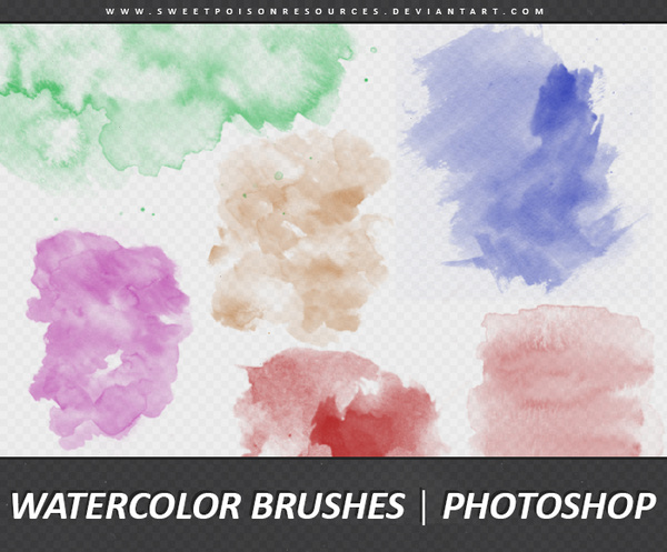 Watercolor Hand Drawn Photoshop Brushes