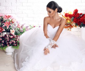 Wear Wedding dress beautiful bride Stock Photo 02