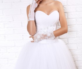 Wear Wedding dress beautiful bride Stock Photo 04