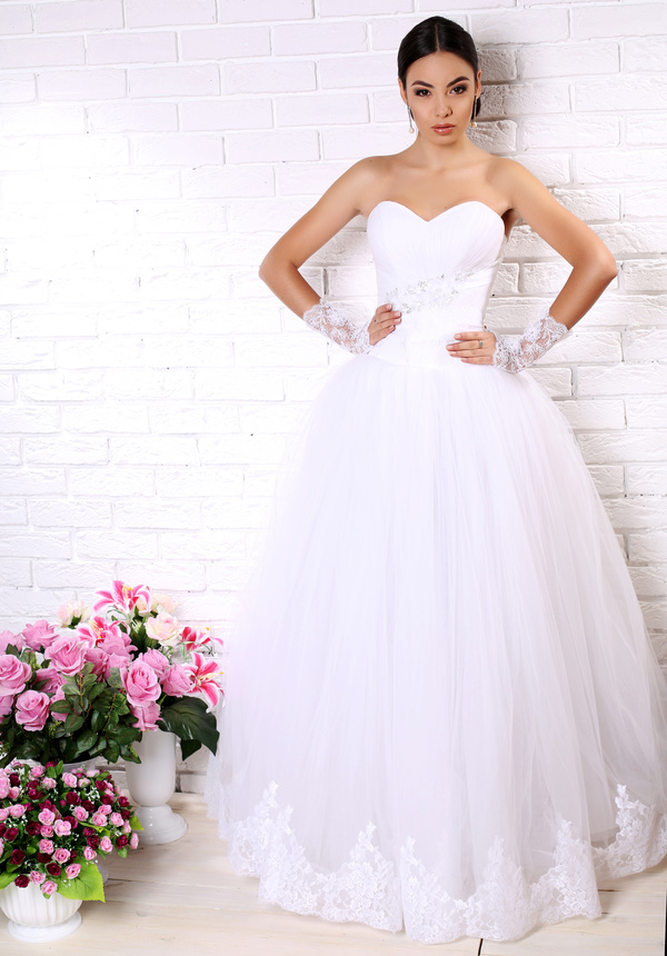 Wear Wedding dress beautiful bride Stock Photo 05