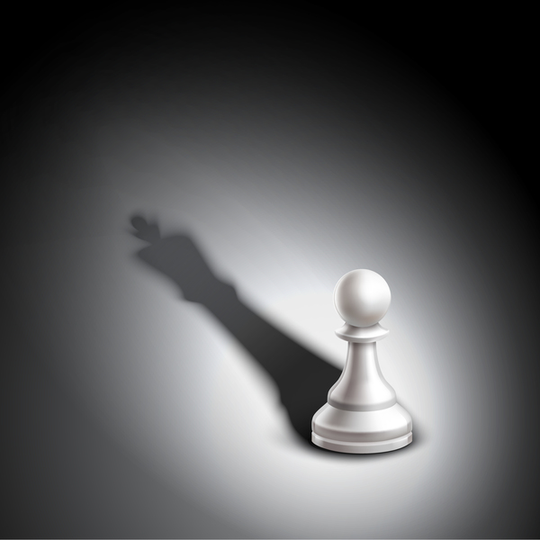 White chess pieces background design vector