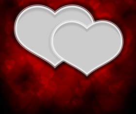 White heart with valentine background vector