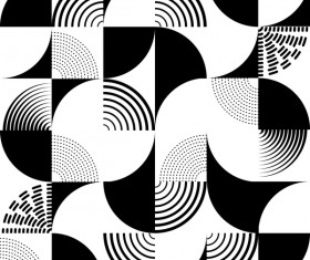 White with black geometry vector seamless pattern 01