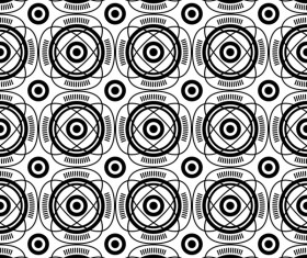 White with black geometry vector seamless pattern 03