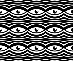 White with black geometry vector seamless pattern 06