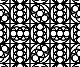 White with black geometry vector seamless pattern 07