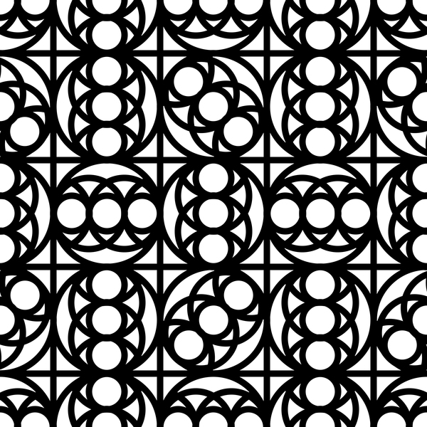 White with black geometry vector seamless pattern 07