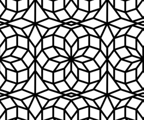 White with black geometry vector seamless pattern 08